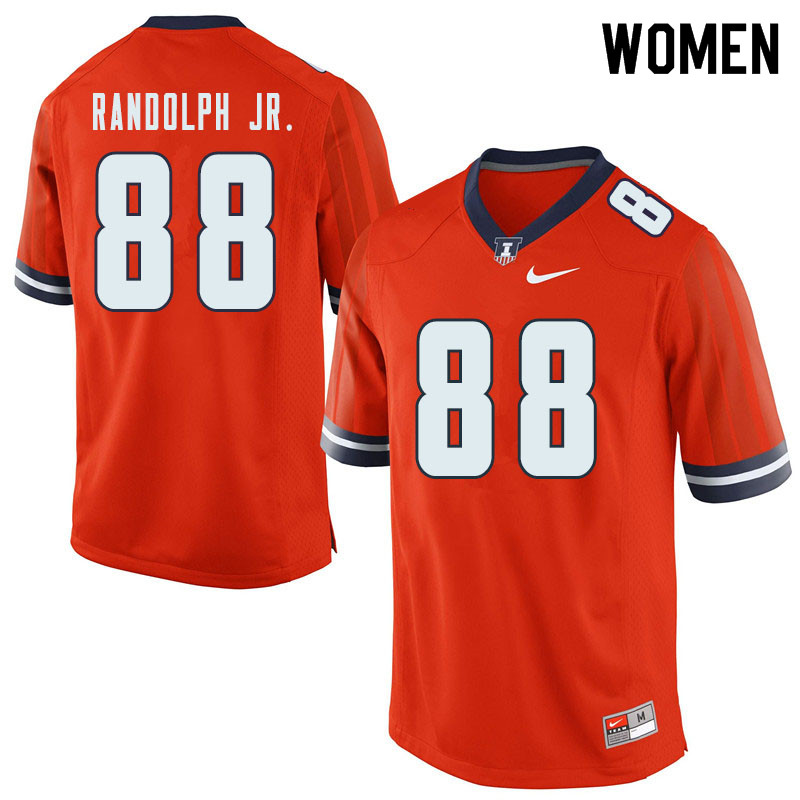 Women #88 Keith Randolph Jr. Illinois Fighting Illini College Football Jerseys Sale-Orange